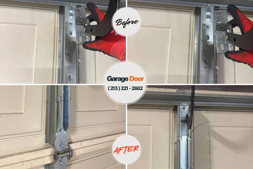 Before and after: garage door repair North Fond du Lac, WI